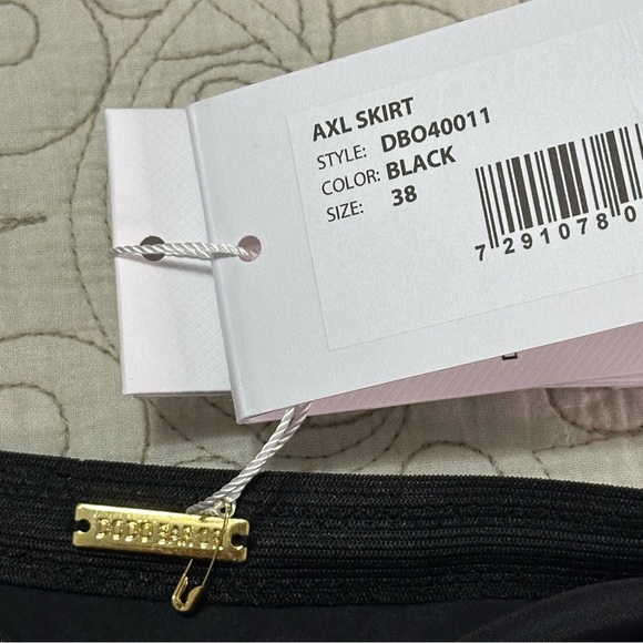 NEW Dodo Bar Or Black Silk Axl Skirt Sz Italian 38 Small Flaws - Picture 7 of 10